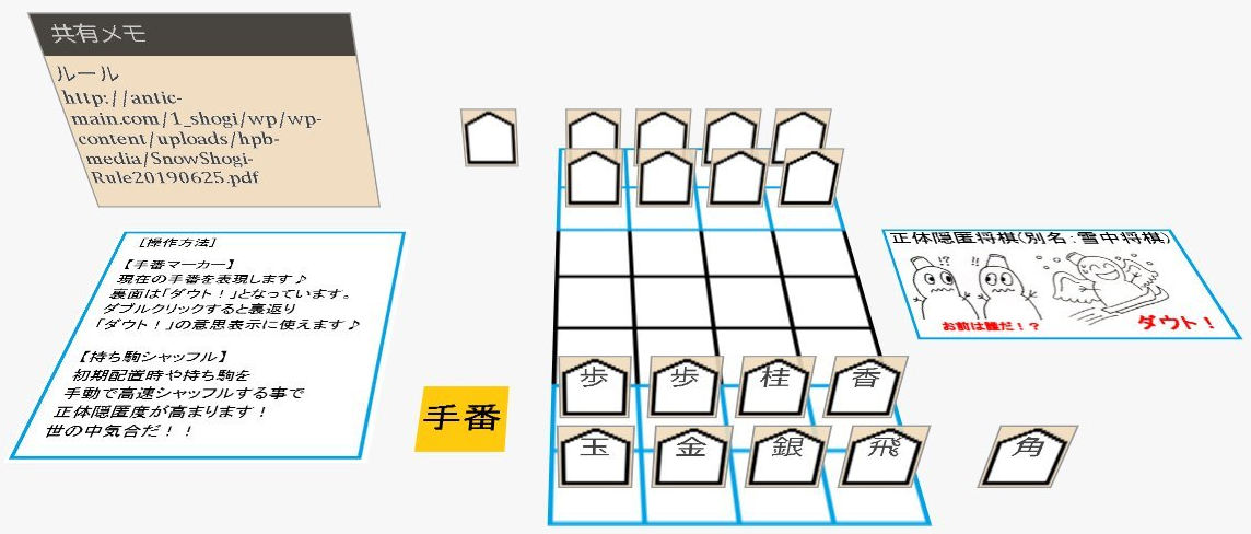 『正体隠匿将棋』(別名：雪中将棋)のユドナリウム体験版を改造更新！