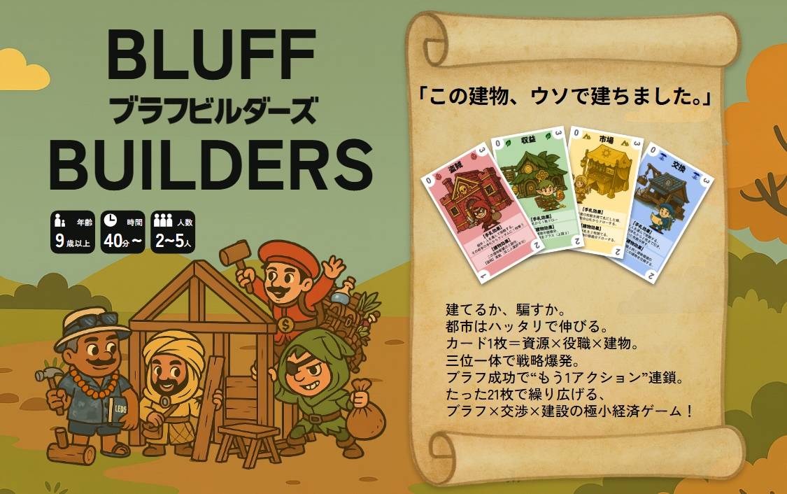 ブラフビルダーズの試遊予約枠残り4枠！