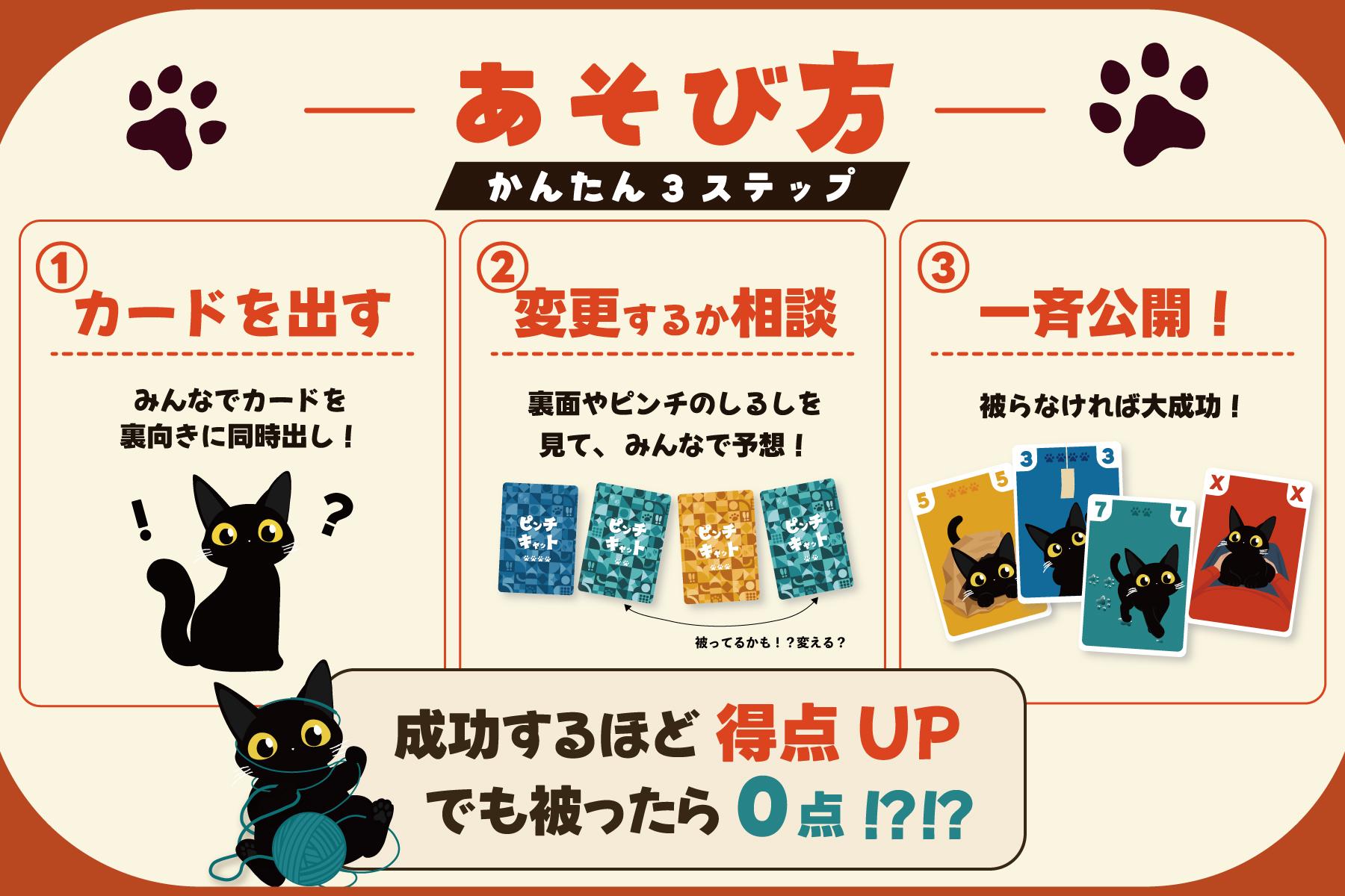 ピンチキャット 遊び方かんたん3ステップ