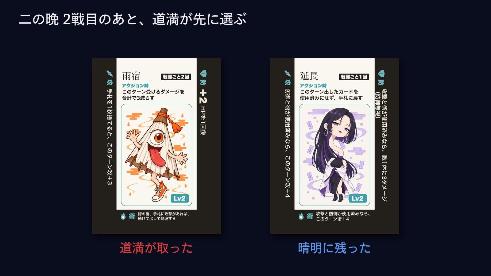 道満は唐傘を取り、ろくろ首が晴明に残った