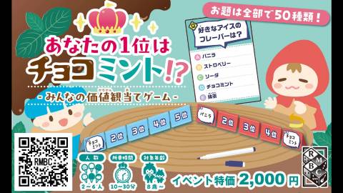 [あなたの1位はチョコミント!?　-みんなの価値観当てゲーム-]